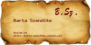 Barta Szendike névjegykártya